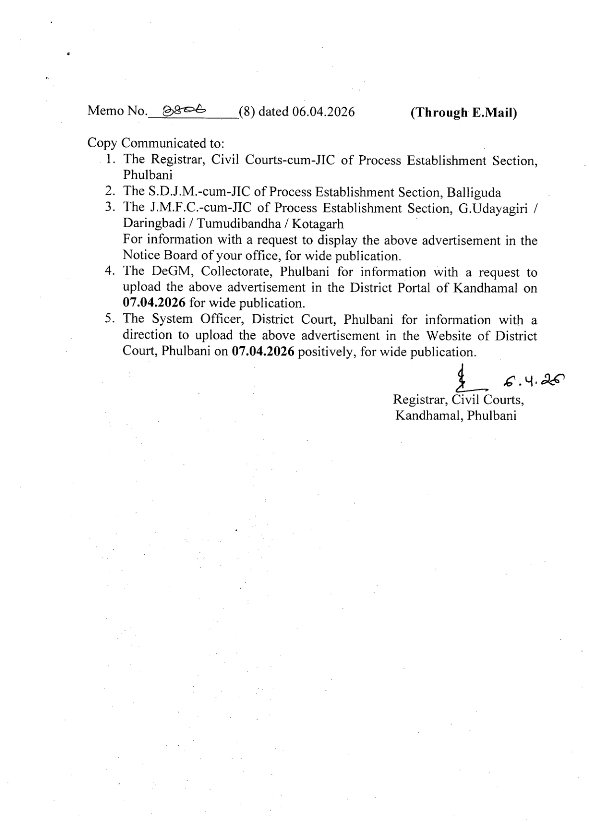 Official Recruitment Notification for Family Court Kandhamal Counsellor Recruitment 2026 - Apply Offline