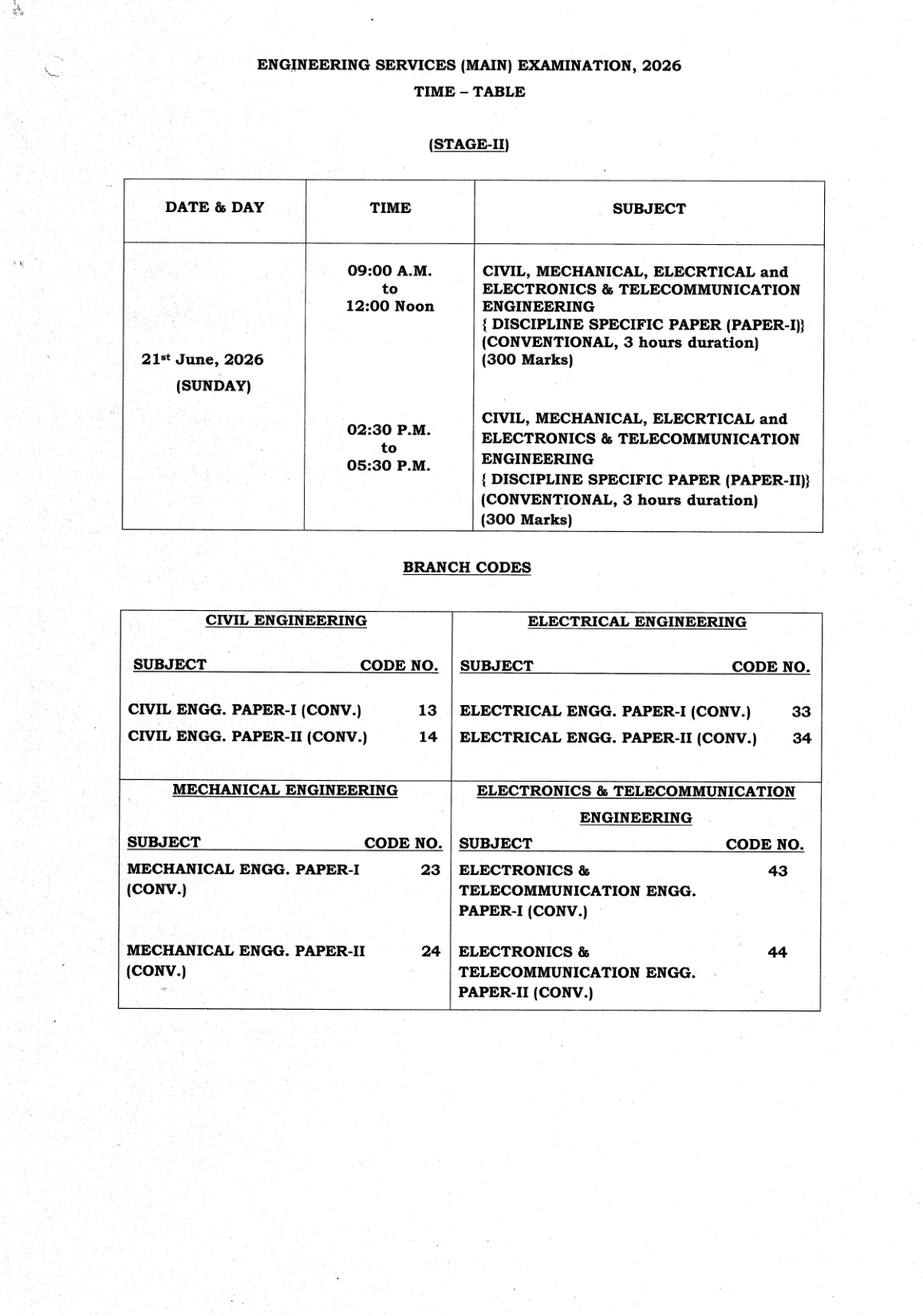 Official Exam Notice for UPSC ESE Exam Date 2026 Released - Check ESE Timetable & Schedule at upsc.gov.in